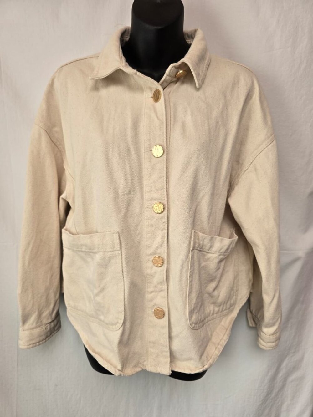 ZARA Beige Cotton Utility Jacket – XS